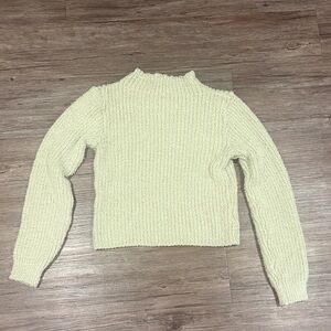 Zara Light Green Knit Turtleneck Sweater